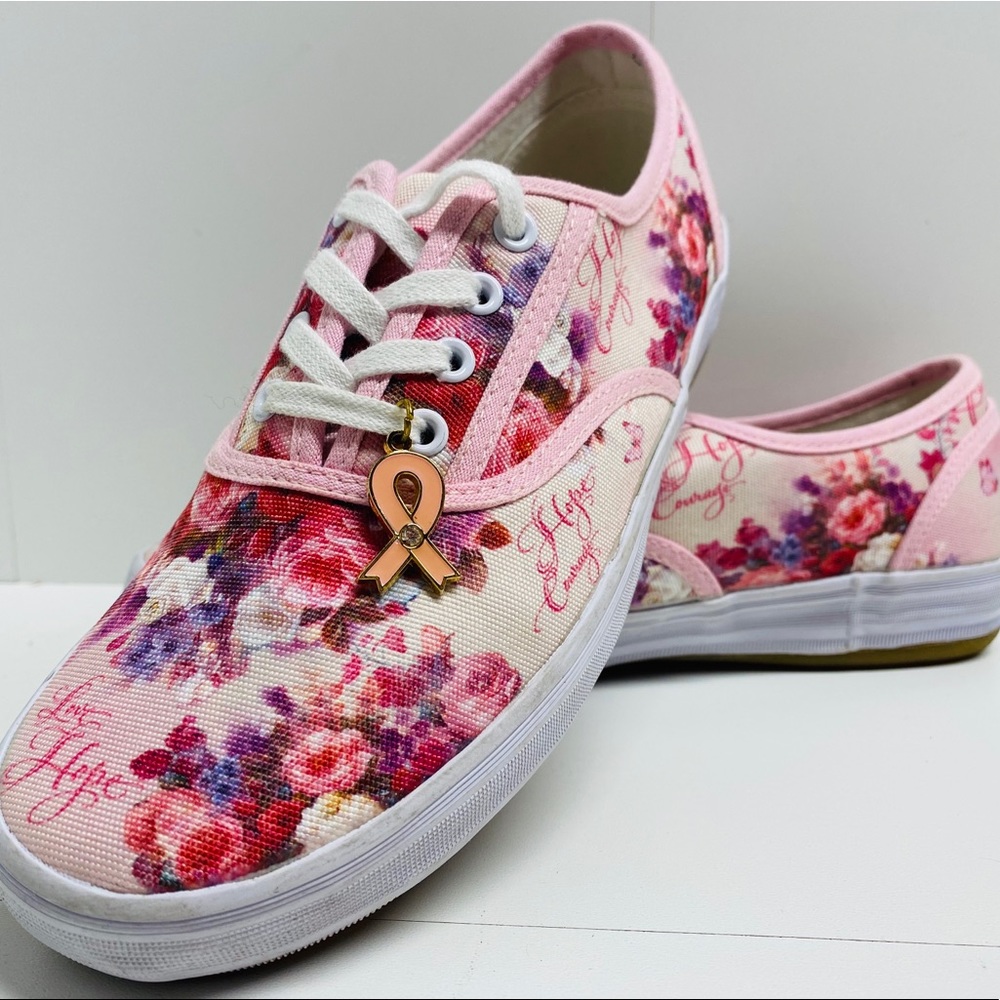 Wearable Work Of Art Breast Cancer Canvas shoe